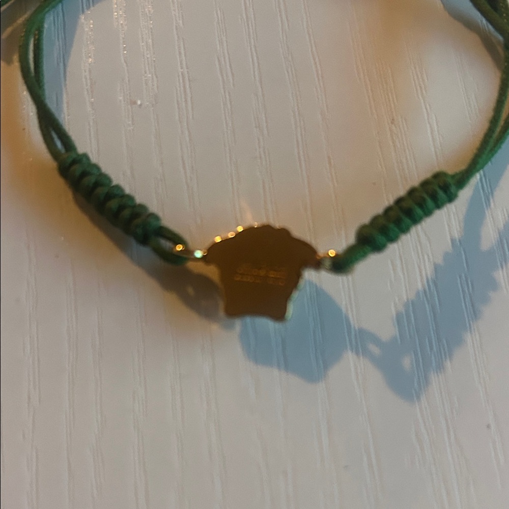 Versace Green Cord Bracelet with Gold Charm - Picture 8 of 8